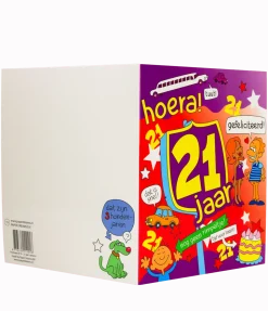 Verjaardagskaart 21 Jaar Cartoon 16,5cm