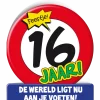Verjaardagskaart 16 Jaar Verkeersbord 16,5cm