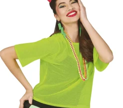 Visnet T/shirt Neon Groen Kort L