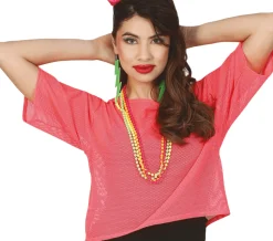 Visnet T/shirt Neon Roze Kort L