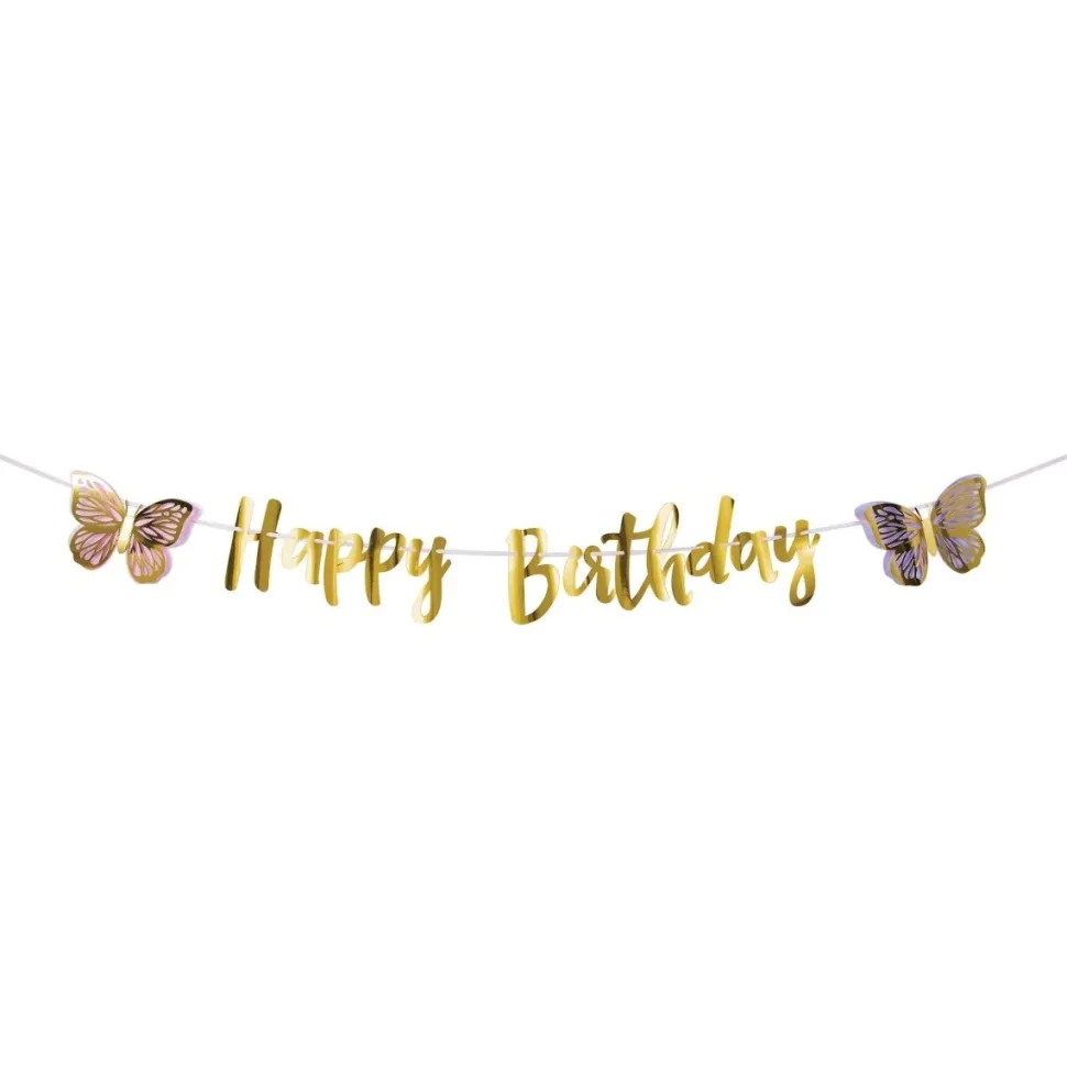 Vlinder Letterslinger Happy Birthday 2,1m