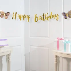 Vlinder Letterslinger Happy Birthday 2,1m
