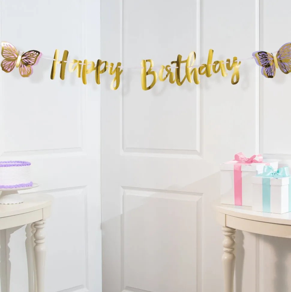Vlinder Letterslinger Happy Birthday 2,1m