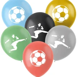 Voetbal Ballonnen Gekleurd 33cm 6st