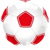 Voetbal Helium Ballon Wit Rood Leeg 43cm