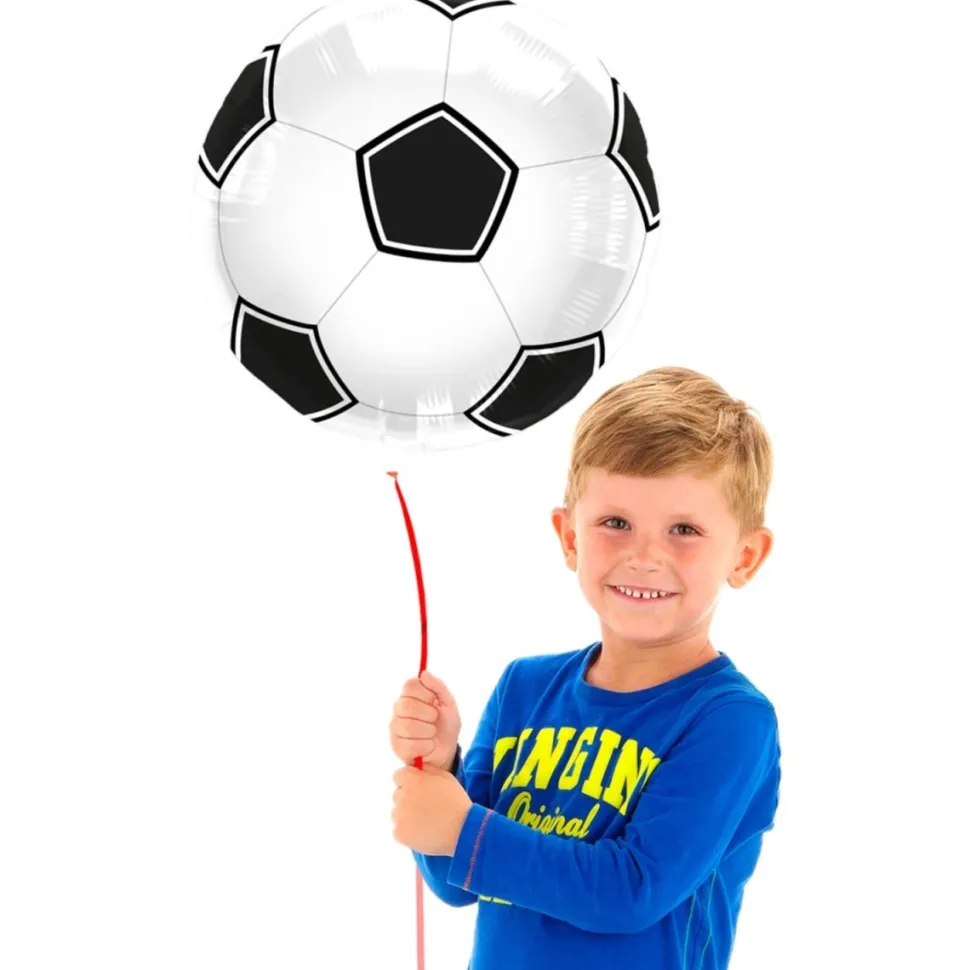 Voetbal Helium Ballon Wit Zwart Leeg 45cm