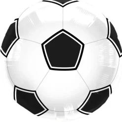 Voetbal Helium Ballon Wit Zwart Leeg 45cm