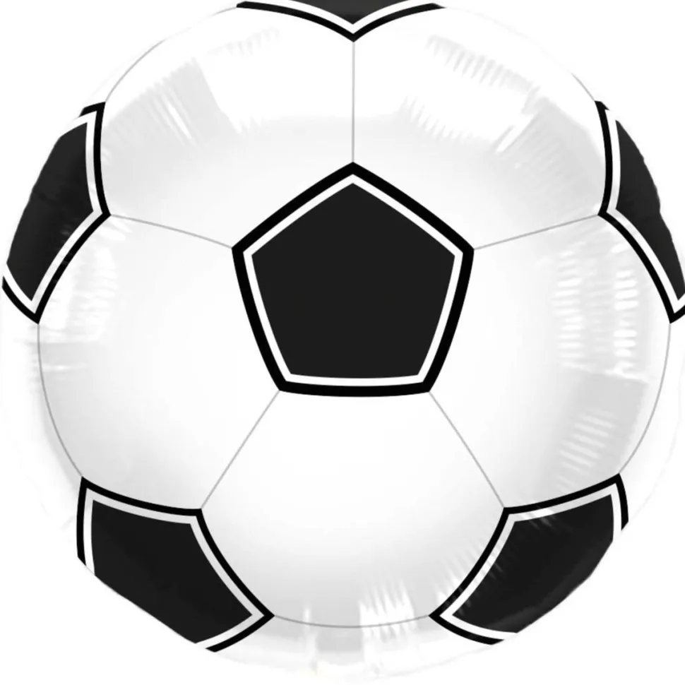 Voetbal Helium Ballon Wit Zwart Leeg 45cm