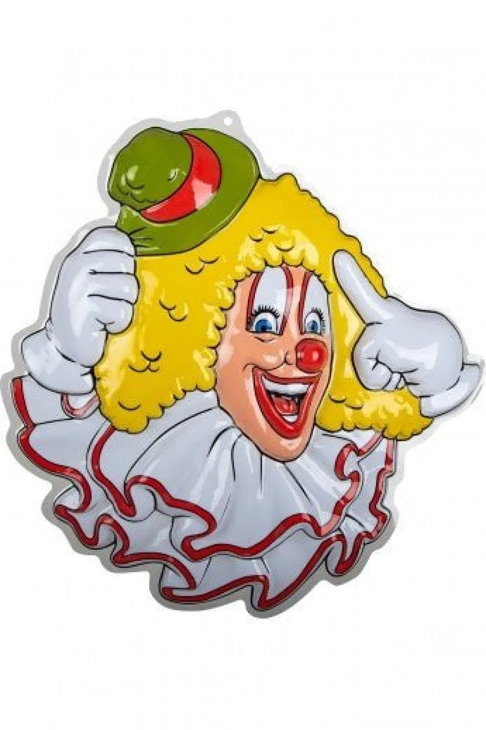 Wanddecoratie Clown Groene Hoed 50cm