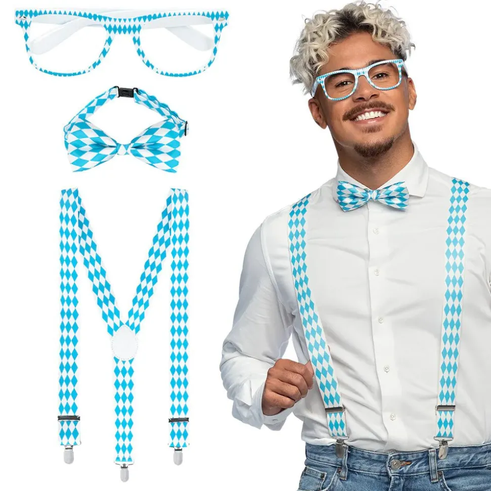 Wit Blauwe Accessoireset 3 delig