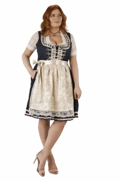 Wit Blauwe Dirndl Jurk Oktoberfest Dames 2 Delig