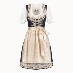 Wit Blauwe Dirndl Jurk Oktoberfest Dames 2 Delig
