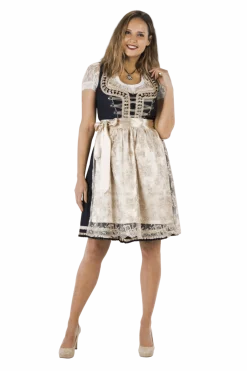 Wit Blauwe Dirndl Jurk Oktoberfest Dames 2 Delig