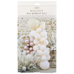Wit Perzik Rose Gouden Ballonnenboog Set