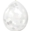 Witte Confetti Ballonnen 30cm 4st