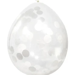 Witte Confetti Ballonnen 30cm 4st