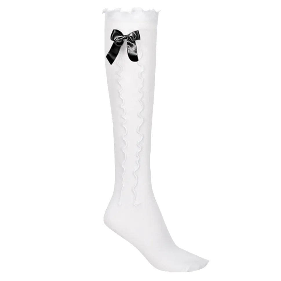 Witte Kousen Met Zwarte Strik 2st