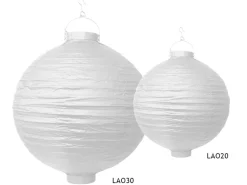 Witte Lampion Rond met lampje 20cm