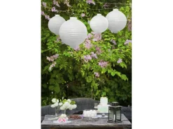 Witte Lampion Rond met lampje 20cm