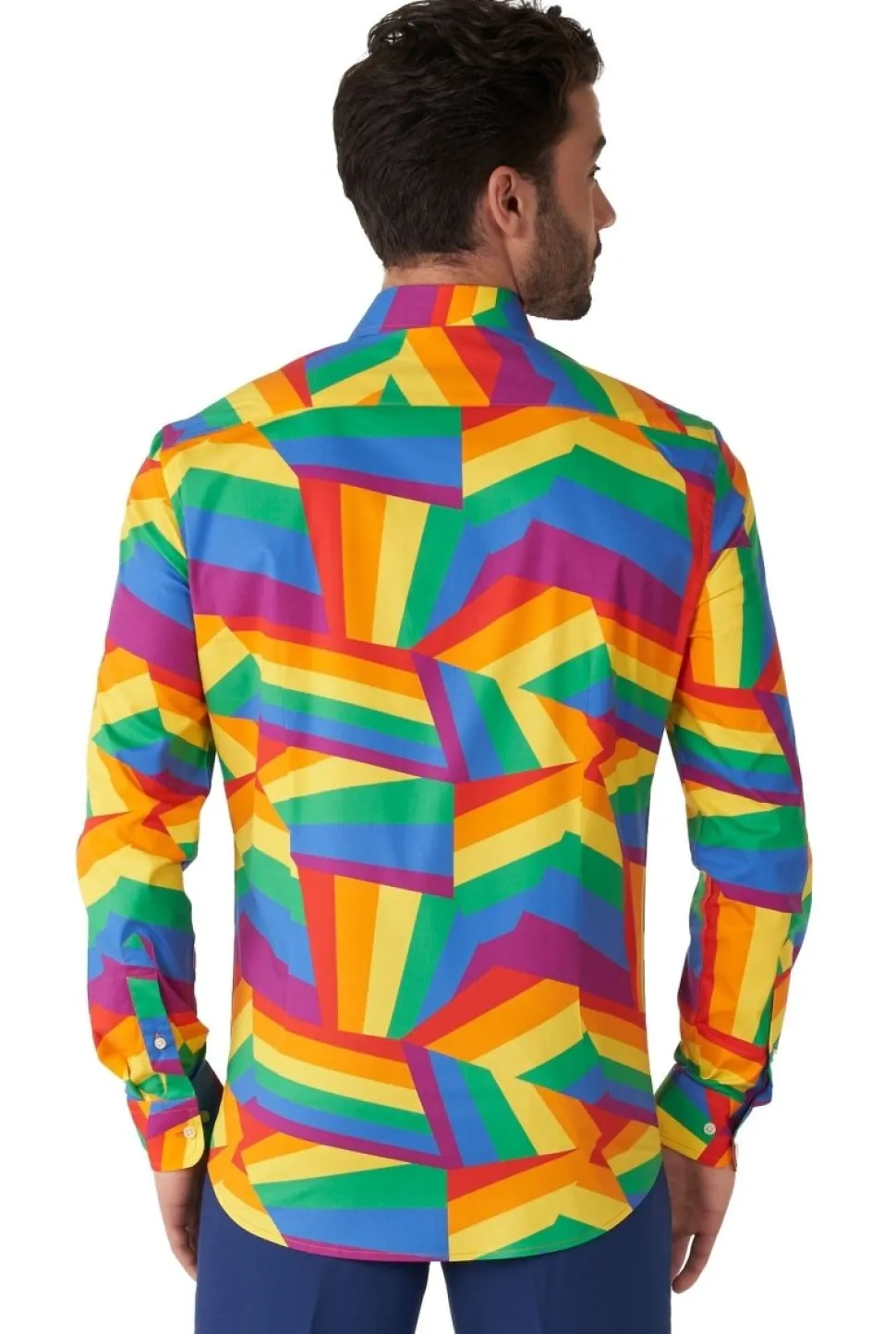 Zig Zag Regenboog Overhemd Heren OppoSuits