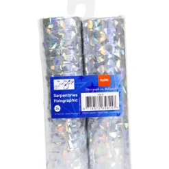 Zilveren Serpentines Holografisch 4m 18 ringen 2st