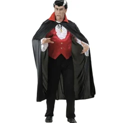 Zwarte Cape Met Rode Kraag
