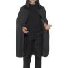 Zwarte Lange Cape met Capuchon