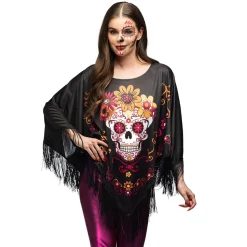 Zwarte Poncho Day Of The Dead