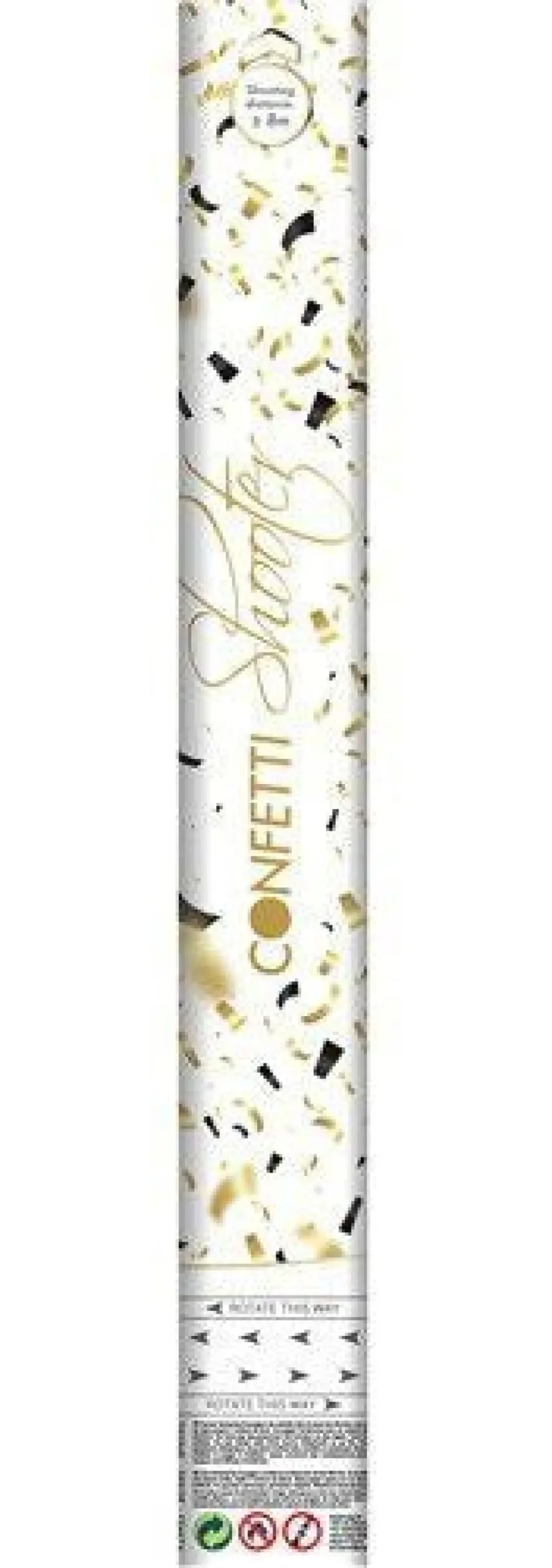 Zwart Gouden Confetti Kanon 40cm